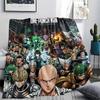 1PC Onepunch Man Patterned Flannel Blanket Suitable For All Seasons For Home Decor Warmth And Comfort Gifts Holiday Present