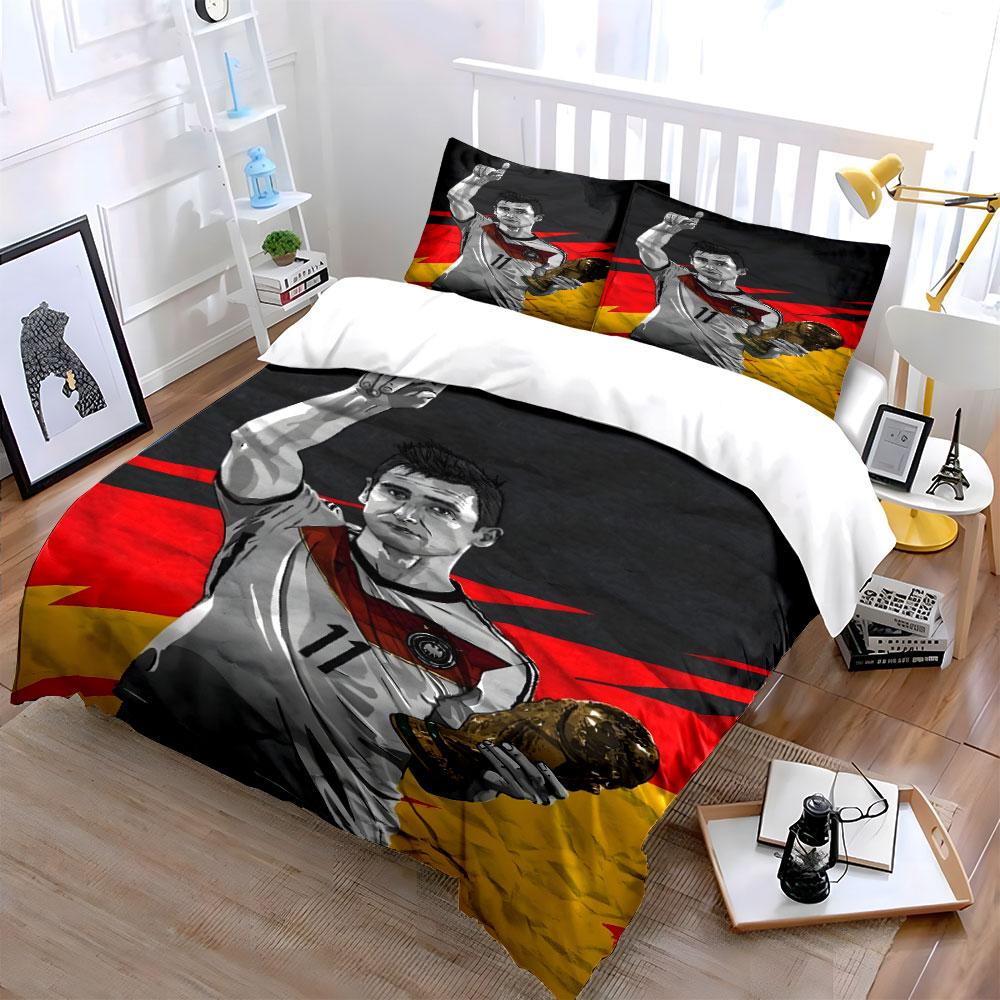 Soccer player holding trophy. Bedding sets Duvet cover sets Duvet covers Pillowcases(1 * Duvet Cover 2 * Pillowcases without duvet insert)