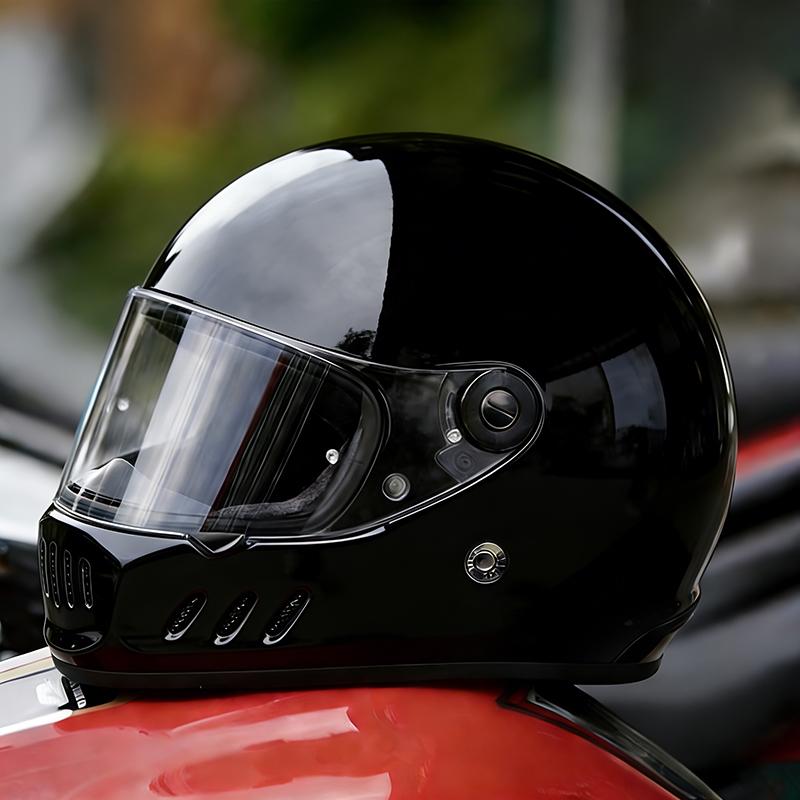 Винтажный мотошлем с полным лицом, сертифицированный DOT, совместим с Harley-Davidson и круизерами, унисекс-дизайн