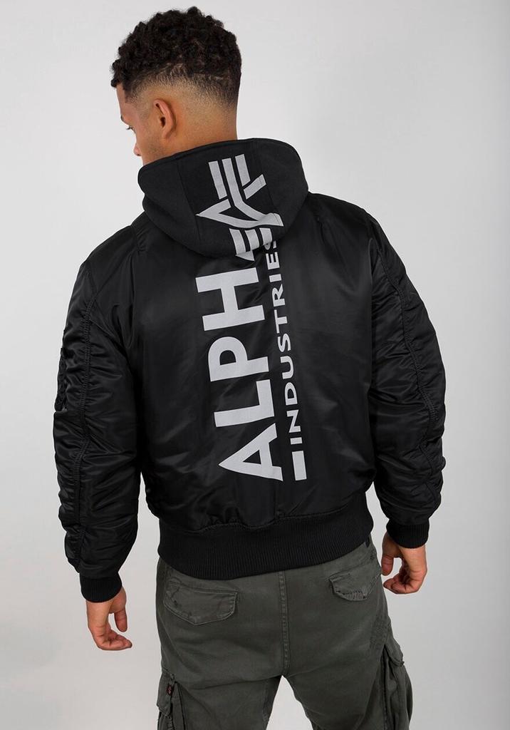 Зимняя куртка Alpha Industries MA-1 ZH Back Print (128113) черный/светоотражающий
