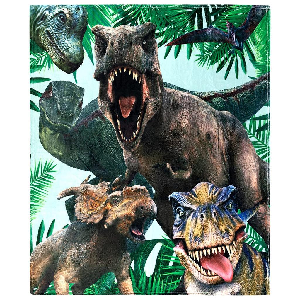 Cartoon Dinosaur Series Printed Blanket for Sofa Travel Camping Living Room Office Conditioning Blanket for All Seasons Gifts
