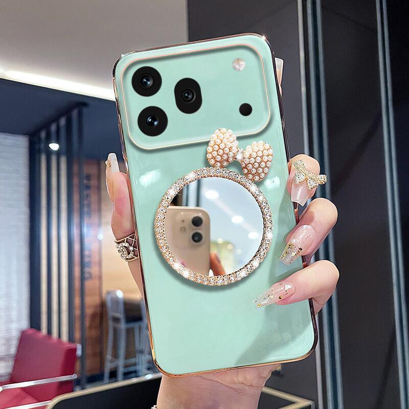For Honor 600 Pro Case Soft Plating brick inlaid pearl butterfly makeup mirror Smooth Electroplated For Honor 600 Pro Back Cover