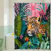1 piece of exquisite leopard shower curtain, woven fashion theme, suitable for all season bathroom decoration, bathroom curtain