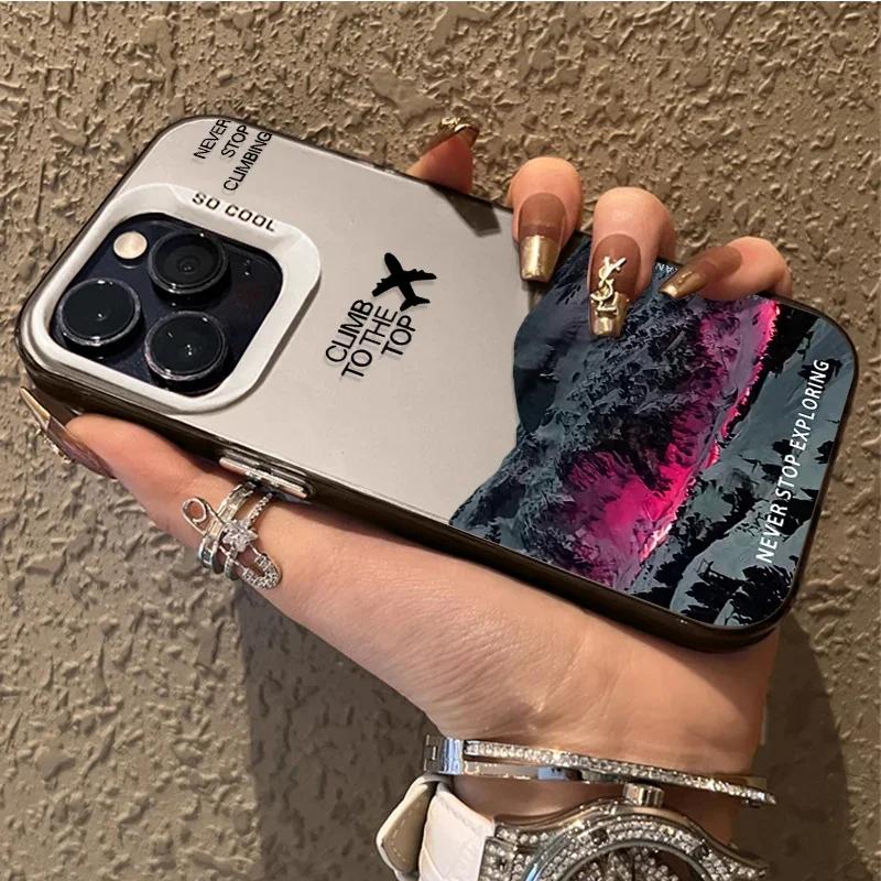 Чехол 'Снежная гора и самолет' для IPhone 17 14 16 15 12 11 Pro Max 13 16E 17E Air Plus Противоударный и противоскользящий чехол