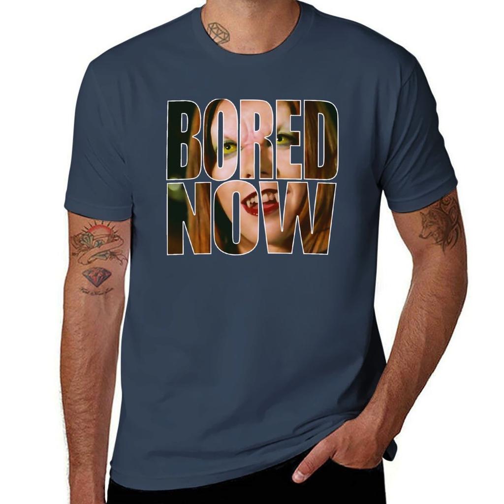 Bored Now Vampire Willow Tshirt Daily Wear Plain Short Sleeve Shirt