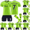 22/23 Manchester-United Second Away Jerseys Children's Football Training Suit Set