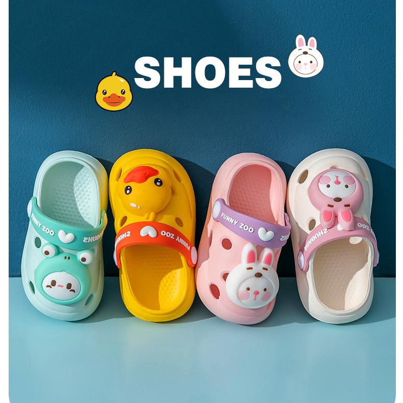 Обувь с рисунком аниме, кавайные сандалии и тапочки с розовым кроликом и уткой, милые домашние тапочки с мягкой подошвой, детская обувь с открытыми отверстиями, игрушка в подарок