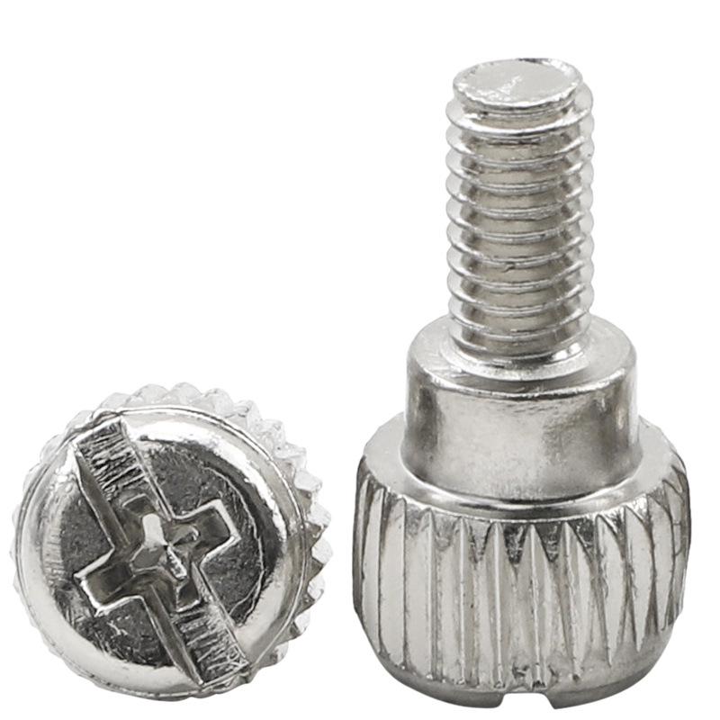 Винты корпуса M6-32*6 с круглой головкой и насечкой, никелированные, для сборки боковой панели компьютера