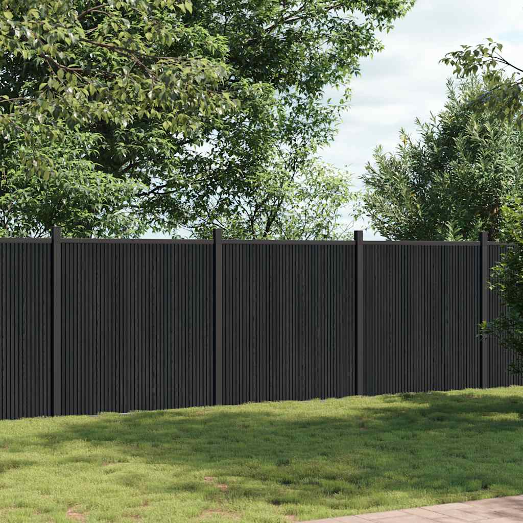 Fence Panel Gray 526 x 186 cm WPC