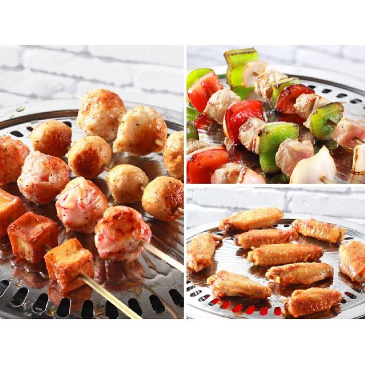 Korean BBQ Grill Pan, Stovetop Korean BBQ Non-stick Round Barbecue Grill Pan, Smokeless Barbecue Plate for Indoor Outdoor Grilling, Stovetop Grill