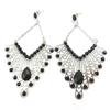 [M8088] - Silver Black 'Carmen' Earrings