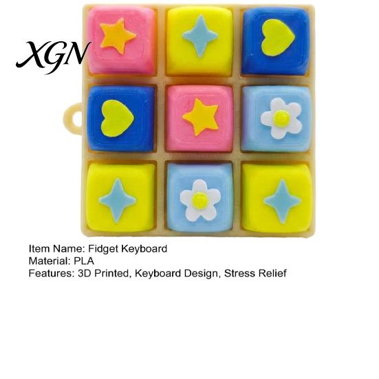 Travel-friendly Fidget Keyboard 3D Printed Toy 3/4/5/9 Keys Finger Clicker Mechanical Key Decompression Button Stress Relief Desk Feedback