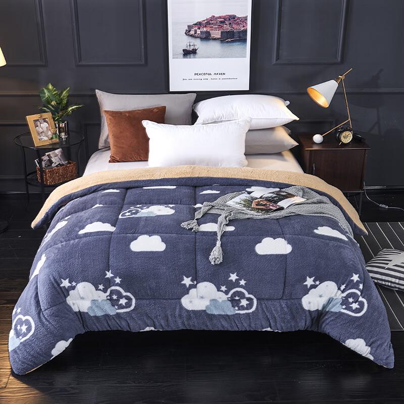 Flannel Sherpa Fleece Warm Winter Quilt