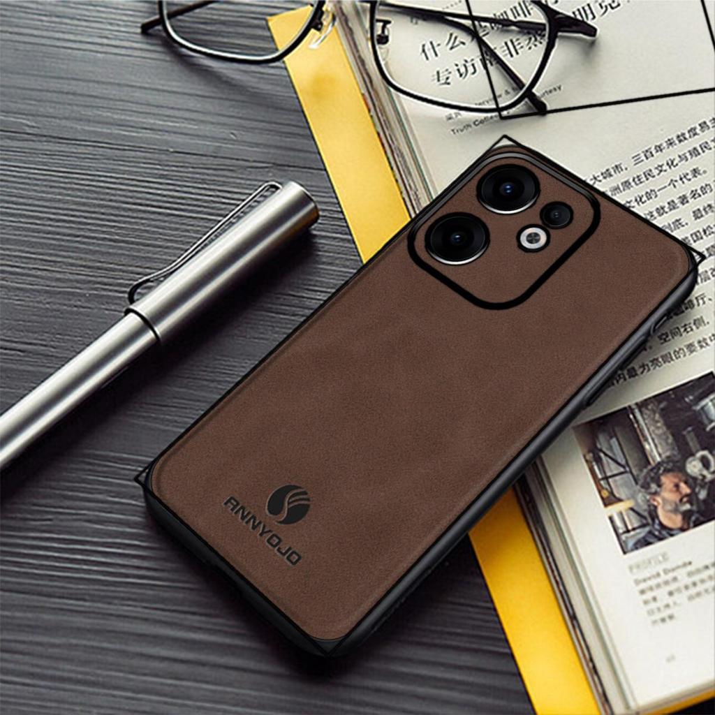 Премиальный чехол из ТПУ с текстурой под замшу для OPPO Reno13 F 4G/5G, ударопрочный, мягкий
