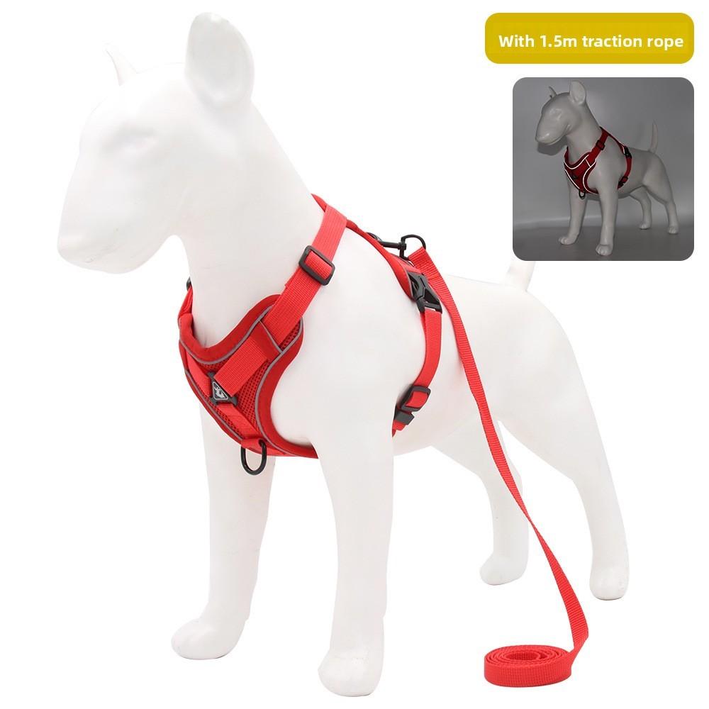 Breathable Pet Harness With Reflective Straps And Adjustable Size For Cats And Dogs