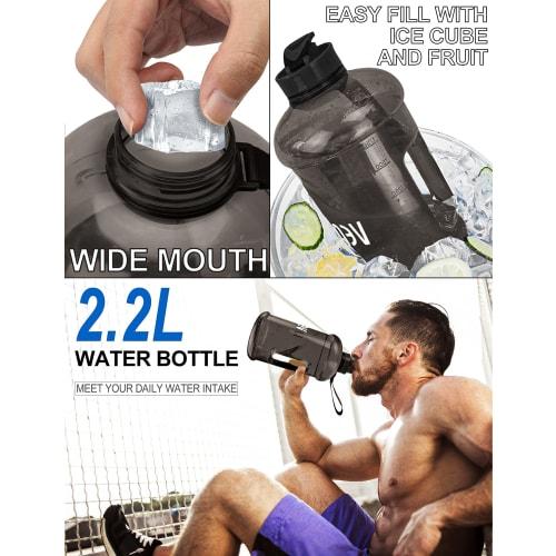 VENNERLI Half Gallon Water Bottle, 2.2L Large, Sports Water Bottle with Handle, 72oz, BPA-Free, Reusable Plastic Water Jug, Leak-Proof Hydro Bottle fo