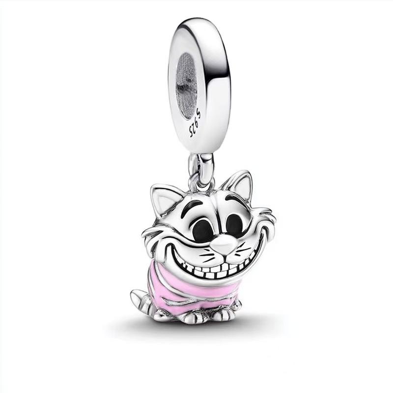 Шармы Miniso Disney Гроб Чеширский Кот Дамбо Винни Серебро 925 Пробы Ювелирные Бусины Браслет Для Женщин Безделушки