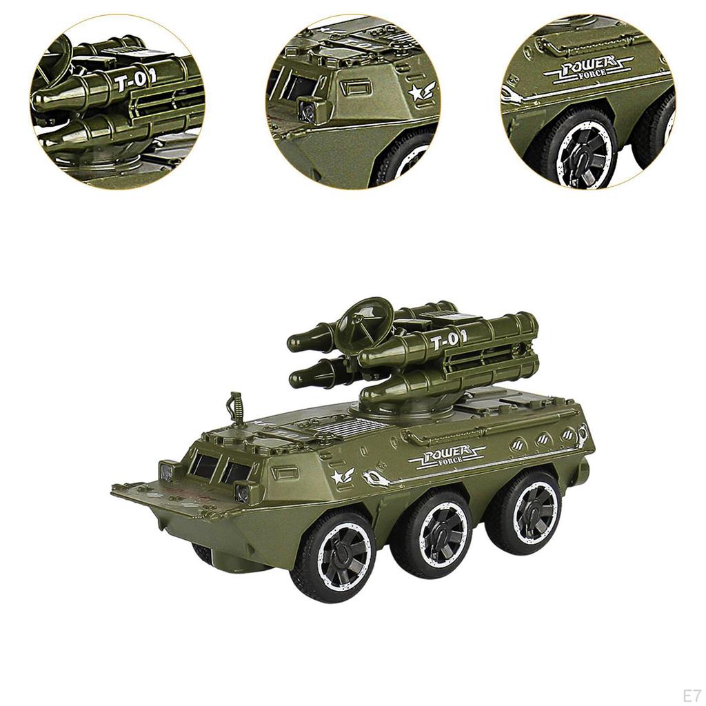 Friction Powered Pull Back Car Push and Go Truck Pretend Play Kids Armored Vehicle for 2 3 4 5 6
