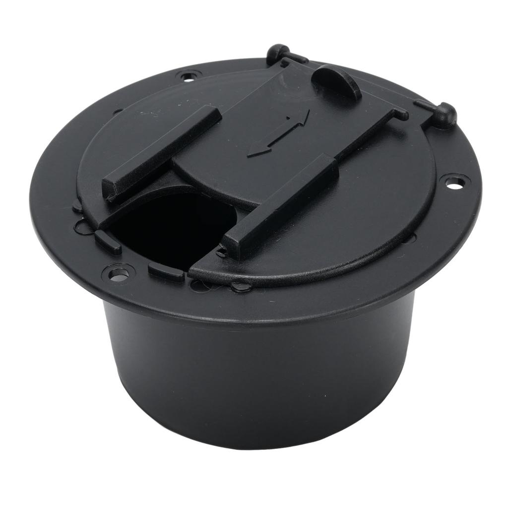Крышка лючка шнура питания RV Защитная Погодоустойчивая Легкая установка для Путешествий Палатки Прицепа Автодома Гараж Черный