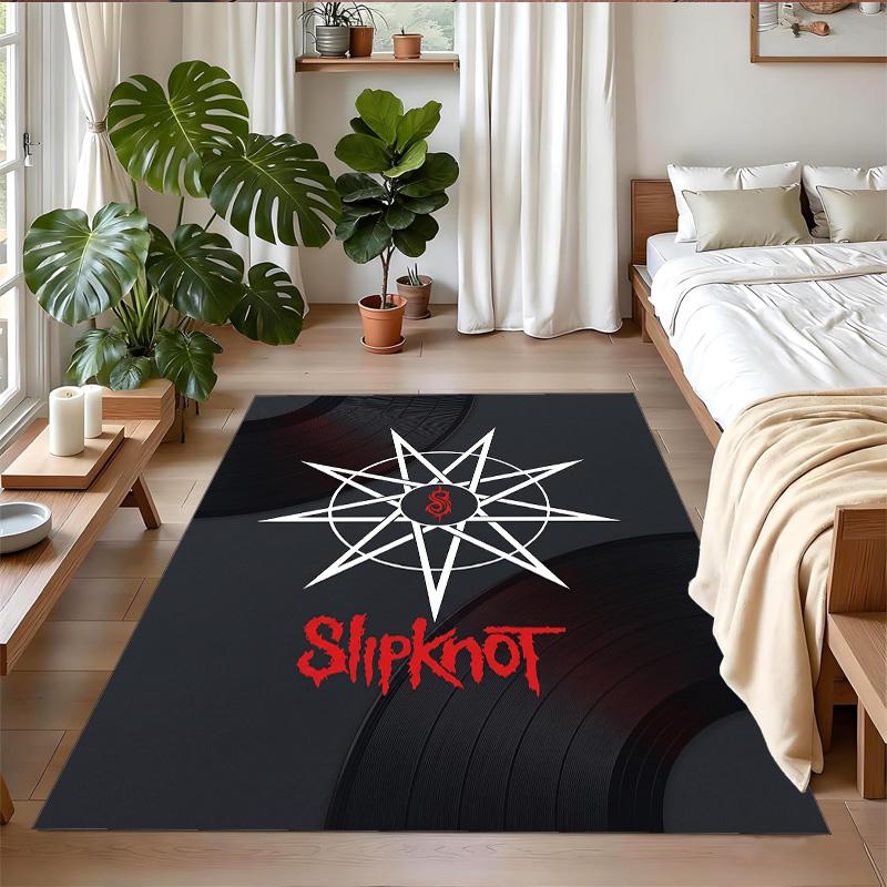 Slipknot Print Crystal Velvet Plush Rug Wear?Resistant Anti?Slip Floor Mat For Indoor Household Decoration