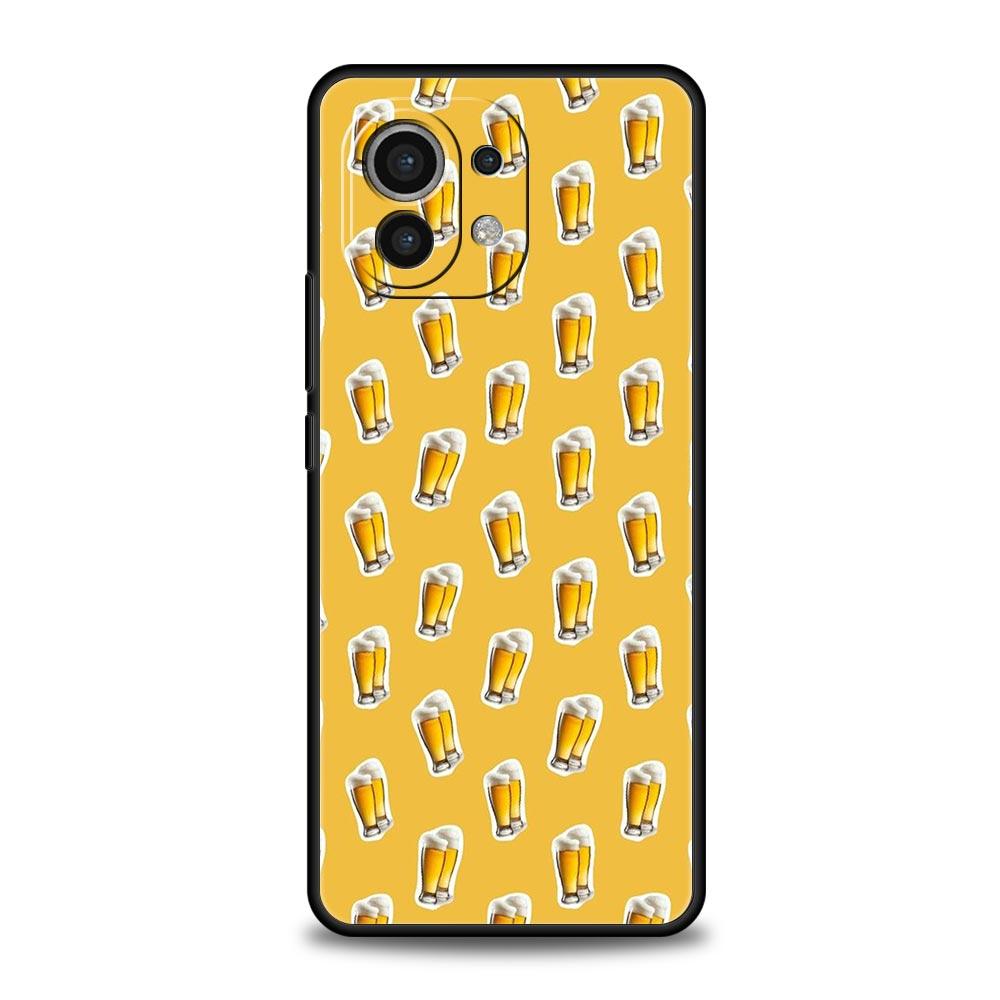 Alcohol Summer Bubble Phone Case For Xiaomi 13 12 11 Lite 12T 11T 10T 9T Mi Poco X5 M4 M3 X4 X3 Pro F5 F4 F3 GT 5G Black Cover