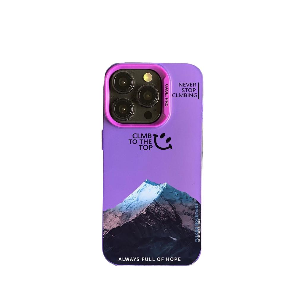 Snow Mountain Scenery iPhone 16 Pro Max Phone Case, New Color Silver 15/14mm Personalized IMD Drop-Proof Case 13