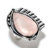 Драгоценный камень Розовый Кварц Серебро 925 пробы Подарок Ювелирное украшение Кольцо Размер 7