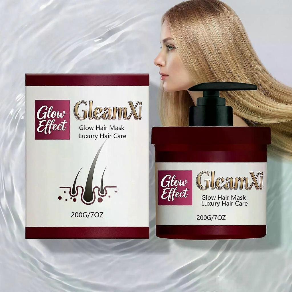 Glow Hair Mask, 200g Luxury Hydrating Hair Treatment For Smooth Shiny Hair less