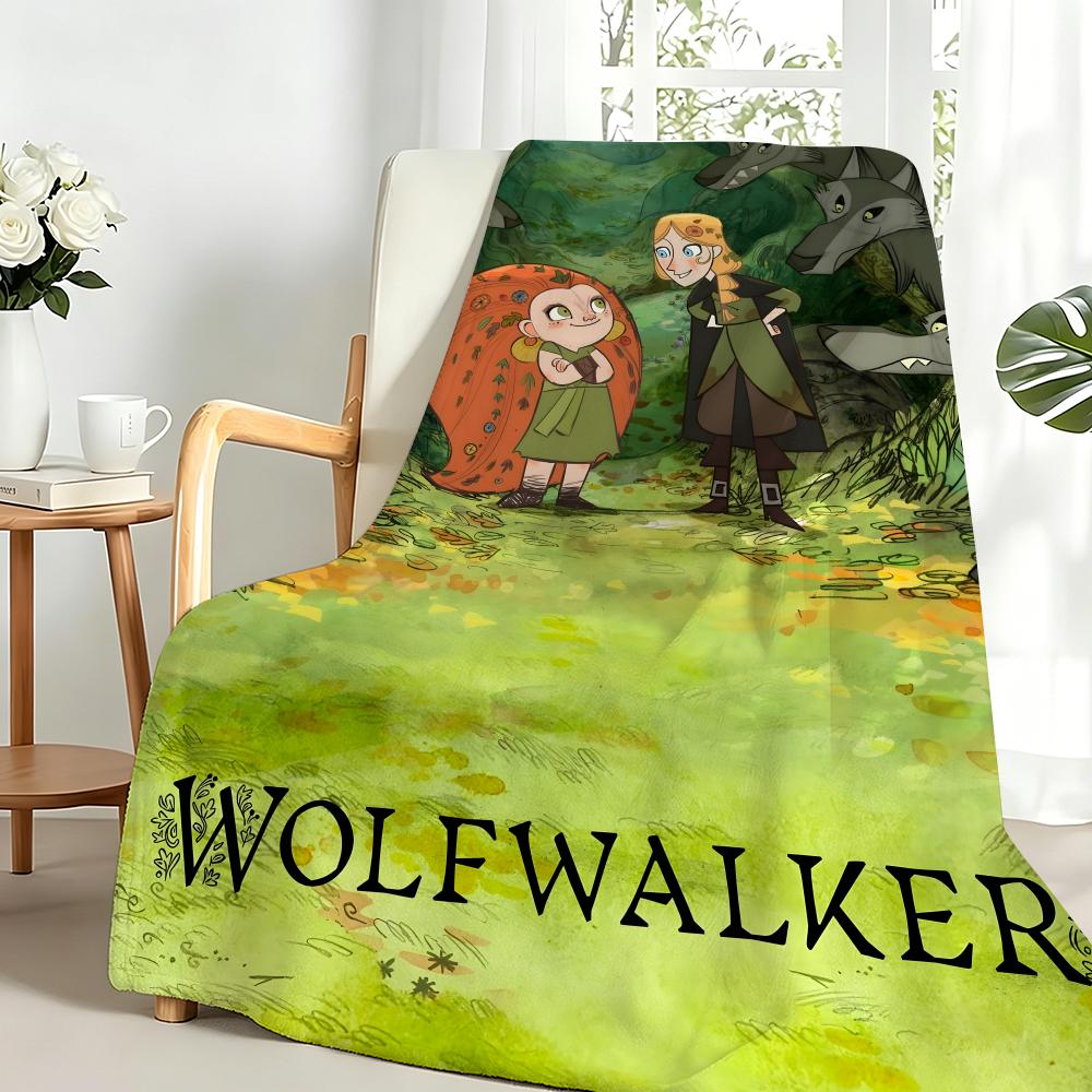 Animation W-Wolfwalkers Throw Flannel Blanket Perfect for Sofa Office Bed Travel Sleep Read Relax Camping four season use
