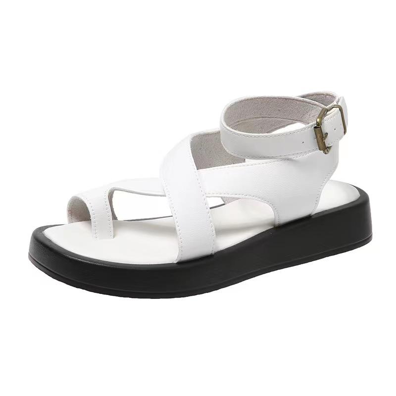 Fashion Women Summer Sandals 2024 New Clip Toe Buckle Strap Platform Sandal Roman Style Fashion Casual Ladies Shoes Zapatillas Mujer