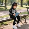 Halloween Costume Luminous Skeleton Print Family Matching Pajamas Hooded Long Sleeve Adults Kids One-Piece