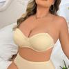 Plus Size Transparent Strap Bra for Women Ultra-Thin Invisible Underwear with Steel Ring Anti-Drooping 38C-44D Cup