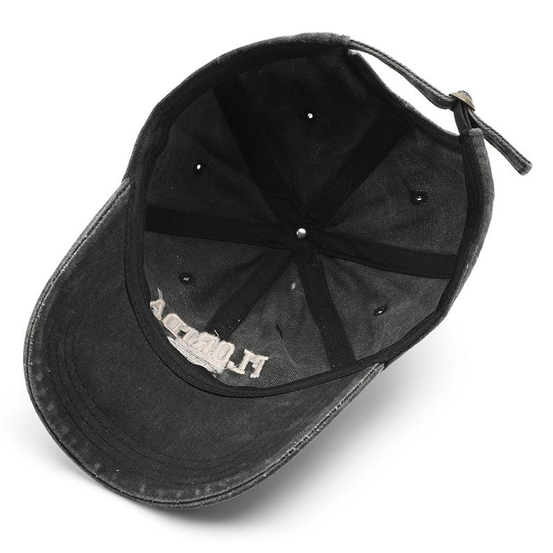 Винтажная выстиранная ковбойская бейсболка для мужчин и женщин, вышивка FLORIDA, кепка от солнца, повседневная кепка с застежкой сзади, хип-хоп шляпа, изогнутый козырек, мягкая шляпа