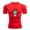 Men's Compression Fitness Sports T-Shirt, Skull Crown Graphi