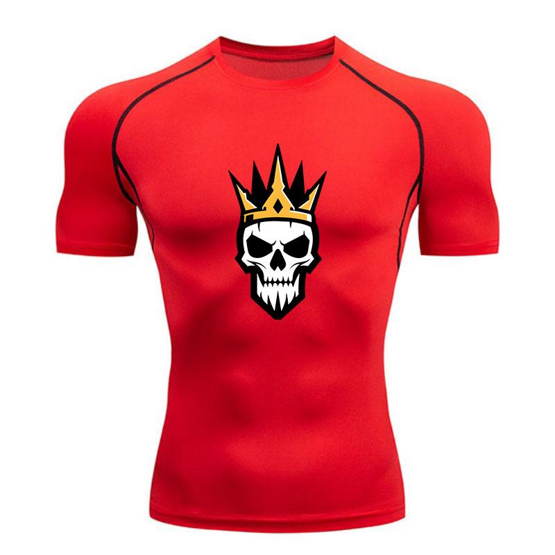 Men's Compression Fitness Sports T-Shirt, Skull Crown Graphi