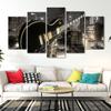 5 Panels/Sets Landscape Canvas Painting Guitar City Night View Pictures Posters and Prints For Living Room Wall Art Decoration