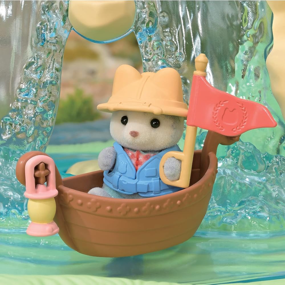 EPOCH Sylvanian Families Family Trip Secret Forest Large Waterfall Dollhouse Toy 3 Years and Up