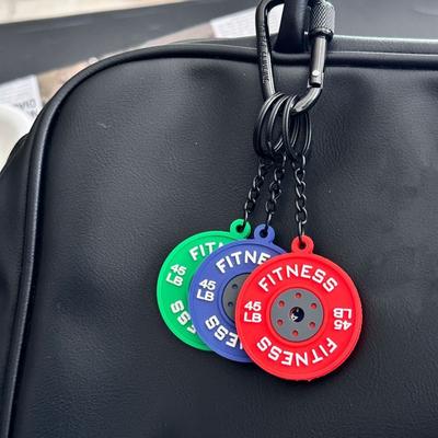 3-in-1 Simulation Barbell Plates Keyring Mini Fitness Series Pendant Gifts