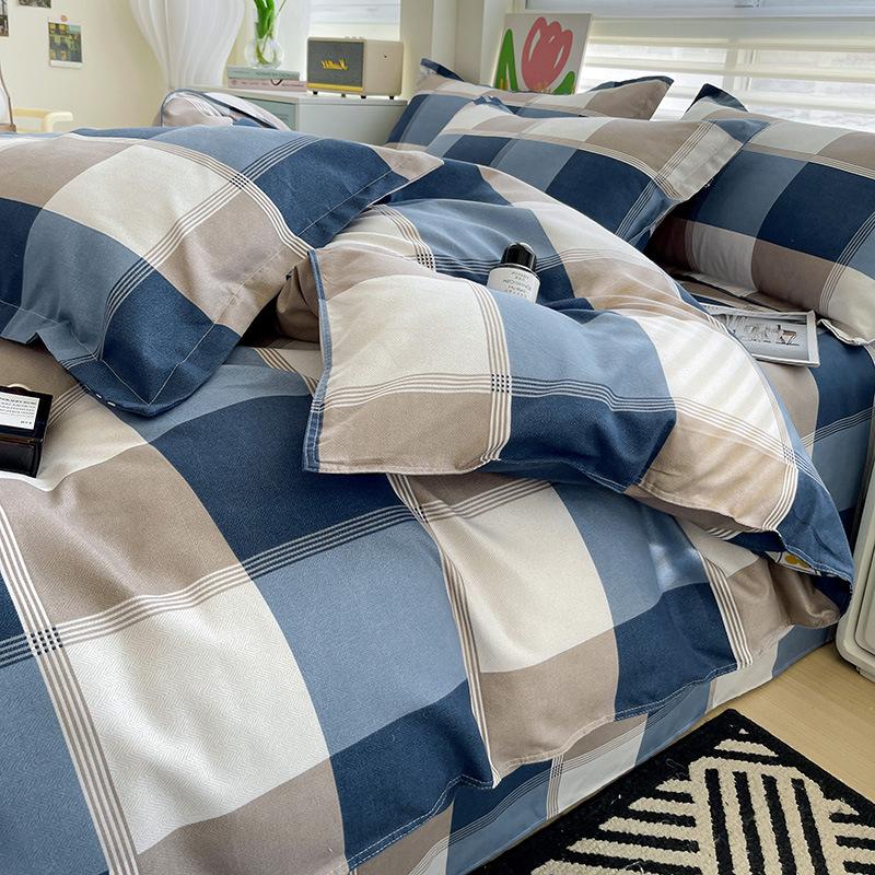 Thickened Skin-friendly Cotton Sheets Four-piece Quilt Cover Twill Sheets Cartoon Dormitory Three-piece Set