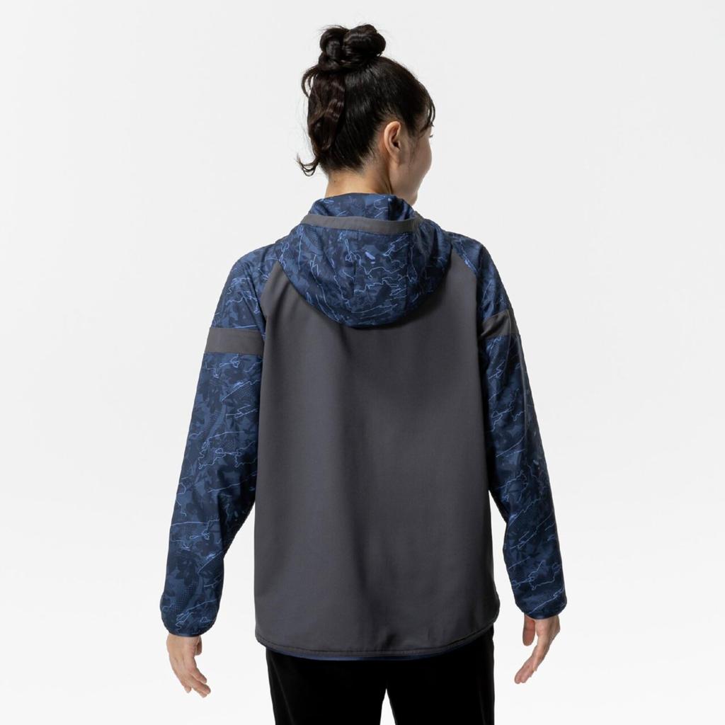 Mizuno Худи с крестом для тренировок, темно-синее, женское, UPF50+, джерси, 32MCC340,