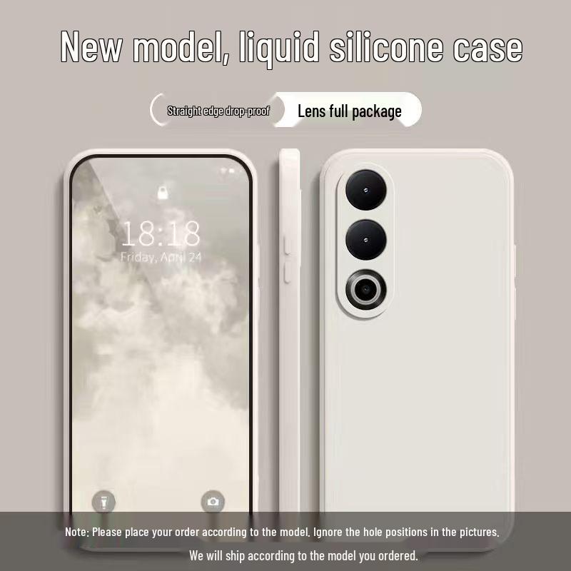 Чехол из жидкого силикона для OnePlus Ace 3V, противоударный - Однотонный, Полное покрытие, Приятный для кожи, Простой стиль