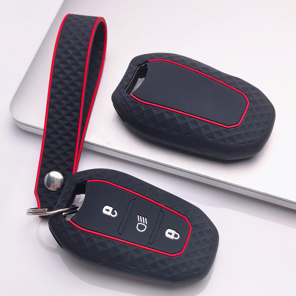 Чехол для брелока для Peugeot 3008 5008 208 308 408 508 4008 C1 с брелком, устойчивая к царапинам поверхность, ударопрочная конструкция, текстура с мягким захватом