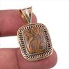 Natural Maryam Jasper 925 Solid Sterling Silver Gift TwoTone Pendant 1.50" O0F56