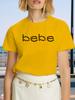 Черно-белая футболка с принтом букв Bebe, с коротким рукавом, круглым вырезом, повседневный топ для лета и весны, женская одежда