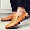 Summer Men's Punching Leather Loafers Non Slip Walking Breathable Outdoor Casual Hollow Out Sneakers Male Business Office Shoes