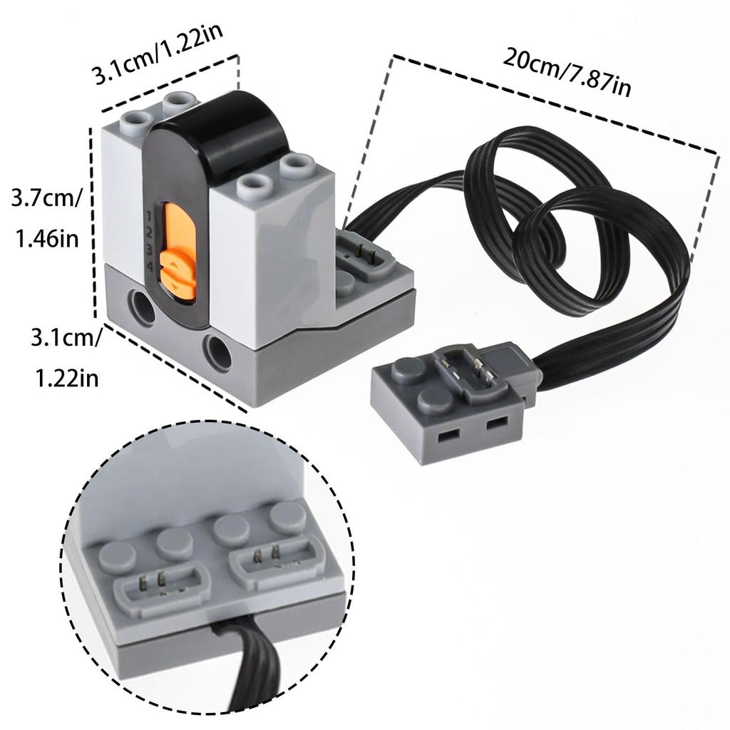 BrickBounty Power Functions Motor Kit (19 Pieces), Motor Set Technology Parts for STEM Building Blocks, MOC Block Control Function Kit