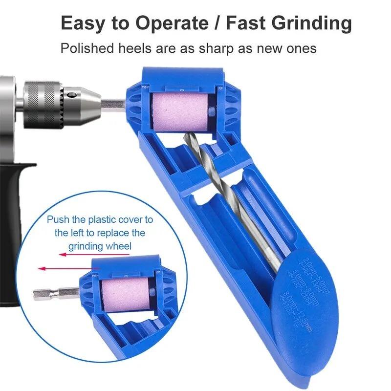 1pc Portable Drill Bit Sharpener with Grinding Wheel Corundum Grinding Wheel Bit Tool Drill Bit Sharpening Machine Grinder Polishing