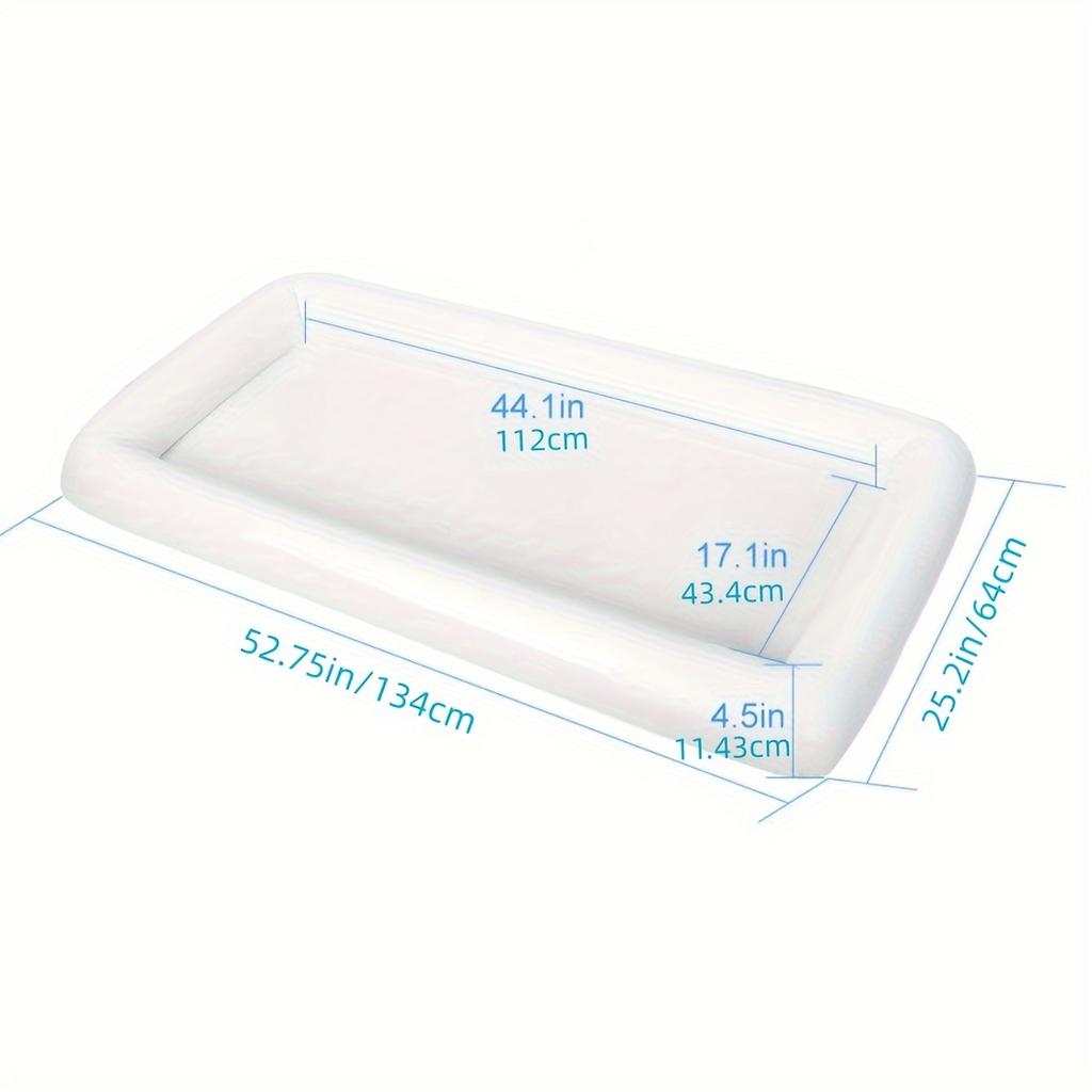 1pc Ice Buffet Salad Serving Inflatable Tray, Food Drink Holder Cooler Containers, Indoor Outdoor BBQ Picnic Pool Party Supplies, With Drain Plug