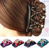 1Pcs Stretchy Hair Clip Double Slide Hairpin Wood Beads Hair Comb Vintage Women Accessories
