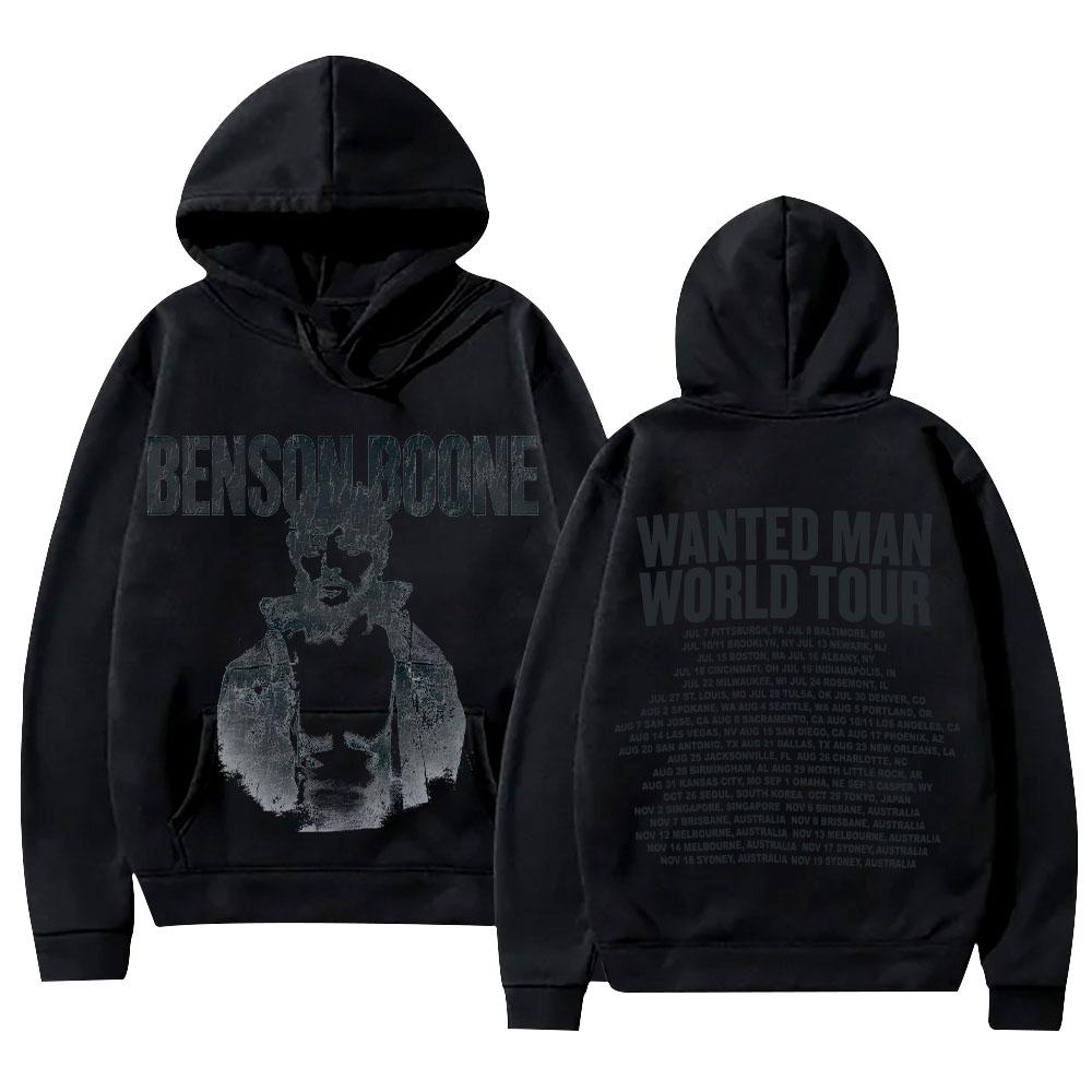 Benson Boone Merch Sweatshirts Wanted Man Ash Hoodie Fashion High Street Hoody Unisex Vintage Aesthetic Graphic Print Pullovers